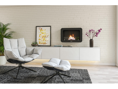 Henley Crete Bioethanol Wall Fire with matte black frame