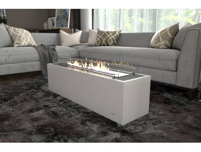Henley Mist Bioethanol Stove in white finish with brushed steel burner