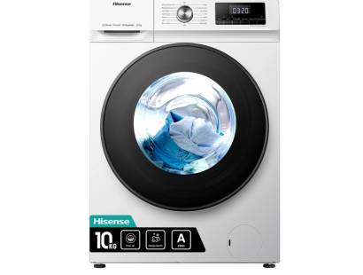 Hisense WFQA1014EVJM 10kg 1400 Spin Washing Machine - White Front View