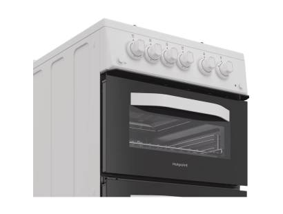 Hotpoint 50cm gas cooker white with double oven