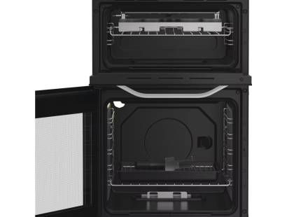 Hotpoint 50cm gas cooker white with twin oven and grill