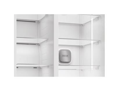 Hotpoint American fridge freezer with water and ice dispenser in inox