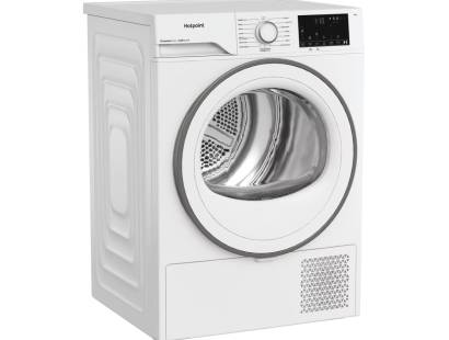 Hotpoint CHD93MWWUK tumble dryer with sensor drying and PetHairCare