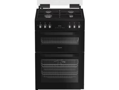 Hotpoint HDD6GDC2B1 dual fuel double cooker 60cm black finish
