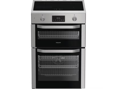 Hotpoint HDE6IDC2X induction double cooker in inox 60cm
