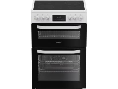 Hotpoint HDE6VDW electric double cooker in white 60cm