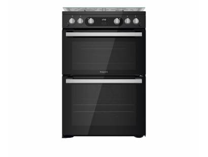 Hotpoint HDM67G0C2CB Gas Cooker with Double Oven - Black