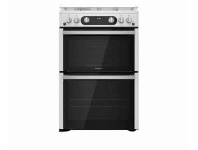 Hotpoint HDM67G0C2CX Gas Cooker with Double Oven - Inox