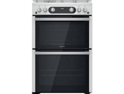 Hotpoint HDM67G0C2CX stainless steel gas double cooker 60cm