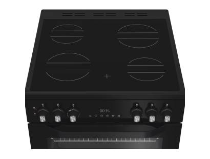 Hotpoint HTE6VDCB1 electric twin cooker in black 60cm