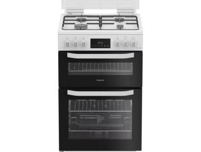 Hotpoint HTG6GDCW gas twin cooker in white 60cm
