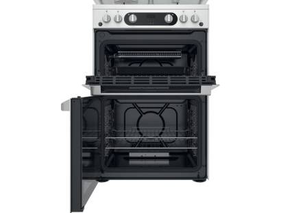 Hotpoint double gas cooker with easy-clean removable oven glass doors