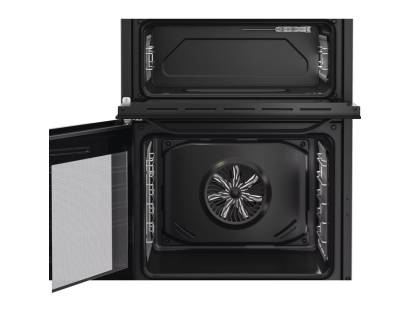 Hotpoint freestanding dual fuel cooker with double ovens and gas hob
