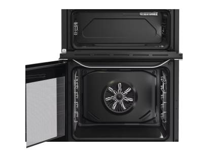 Hotpoint freestanding inox electric cooker with Air Fry tray and catalytic liners