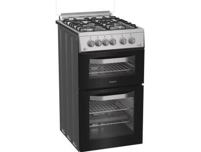 Hotpoint gas double cooker stainless steel compact kitchen appliance