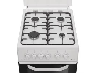 Hotpoint white gas cooker with lid