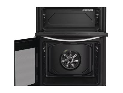 Indesit 60cm electric twin cooker with grill compartment
