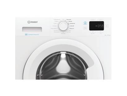Indesit 9kg white washing machine with fast stain removal