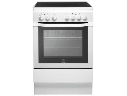 Indesit I6VV2AW Single Electric Cooker with Cermic Hob