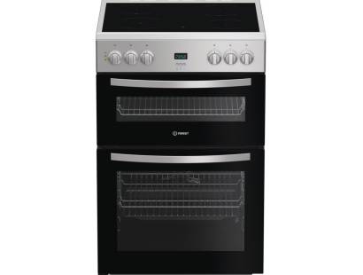 Indesit IDE6VDCS1 electric double cooker silver, 60cm freestanding cooker, Dalzells