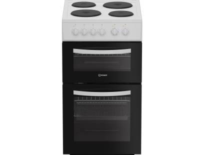 Indesit ITE5EMW electric twin cooker white, 50cm freestanding cooker, Dalzells