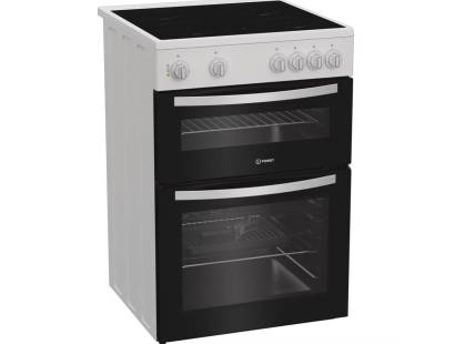 Indesit ITE6VMW  electric cooker with ceramic hob and twin oven