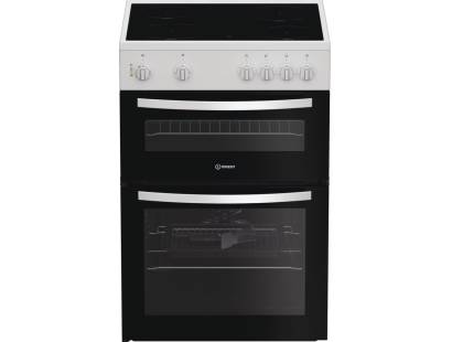 Indesit ITE6VMW electric twin cooker white, 60cm freestanding cooker, Dalzells