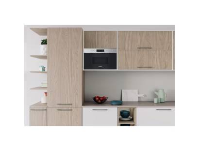 Indesit built in microwave with quartz grill inox finish