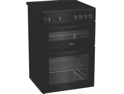 Indesit electric cooker with ceramic hob and steam clean