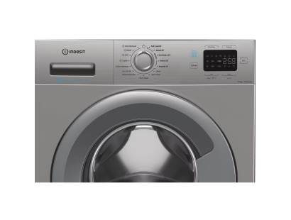 Indesit silver washing machine with stain removal cycle