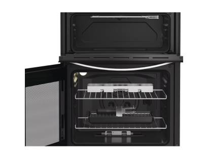 Indesit white gas cooker with twin oven and grill