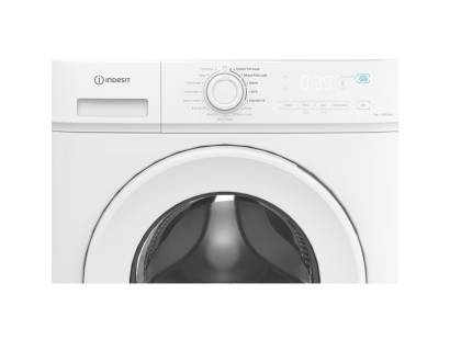 Indesit white washing machine with rapid wash cycle