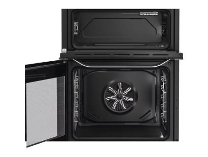 Inox Hotpoint electric double cooker with ceramic hob and SteamAssist