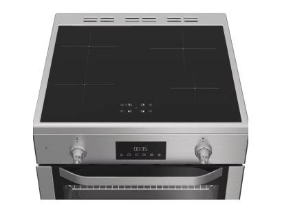 Inox Hotpoint induction cooker with double ovens and induction hob