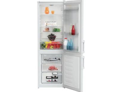 Interior of Indesit IKNS1261S4UK fridge with adjustable glass shelves