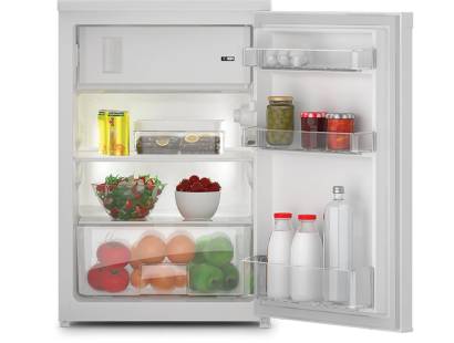 Interior of Zenith ZRS4584W showing salad box and shelves