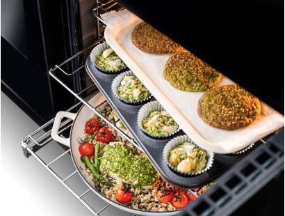 Interior of right-hand oven on Rangemaster EDDL90DFGBLKCM1 Edge Deluxe dual fuel cooker