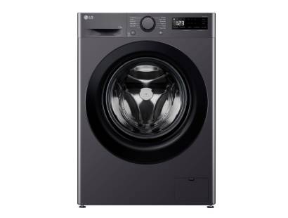 LG F4Y511GBLN1 11kg washing machine in Slate Grey front view