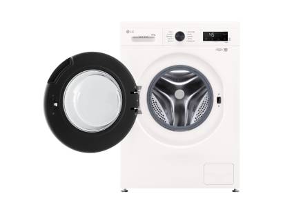 LG W4X1085NWK washer dryer with door open showing drum interior