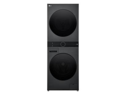 LG WT1210BBTN1 WashTower in Platinum Black front view