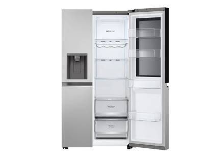 LG side-by-side fridge freezer with DoorCooling+™ and smart ThinQ™ Wi-Fi features