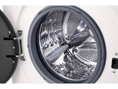 LG white washing machine allergen reducing steam wash