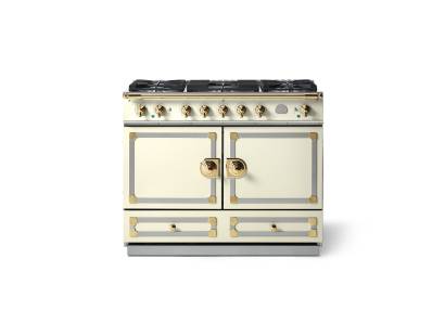 La Cornue CornuFé 110cm Dual Fuel Polished Brass Blanc