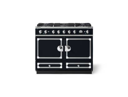 La Cornue CornuFé 110cm Dual Fuel Polished Chrome Dark Navy Blue