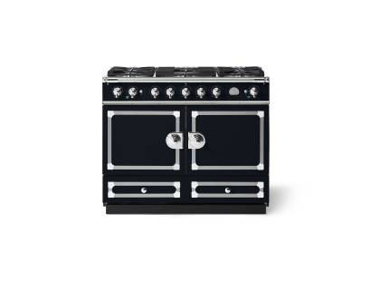 La Cornue CornuFé 110cm Dual Fuel Polished Chrome Dark Navy Blue