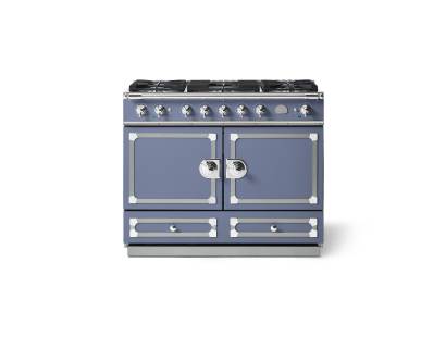 La Cornue CornuFé 110cm Dual Fuel Polished Chrome Provence Blue