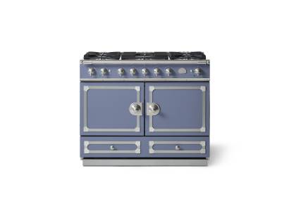 La Cornue CornuFé 110cm Dual Fuel Satin Chrome Provence Blue