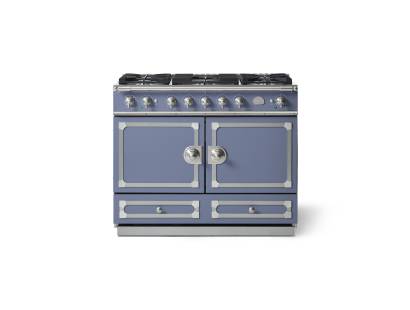 La Cornue CornuFé 110cm Dual Fuel Satin Chrome Provence Blue