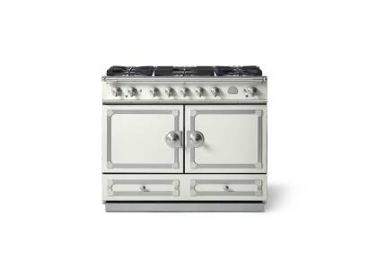 La Cornue CornuFé 110cm Dual Fuel Satin Chrome Pure White