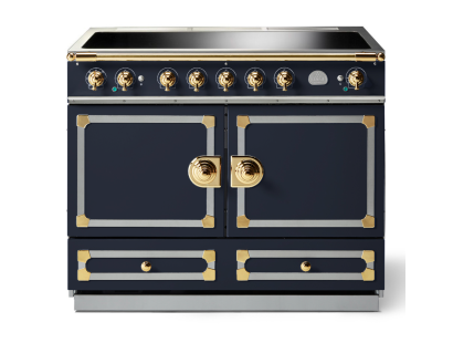 La Cornue CornuFé 110cm Induction Polished Brass Dark Navy Blue